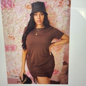 Shein Plus Drawstring Side Tee Dress